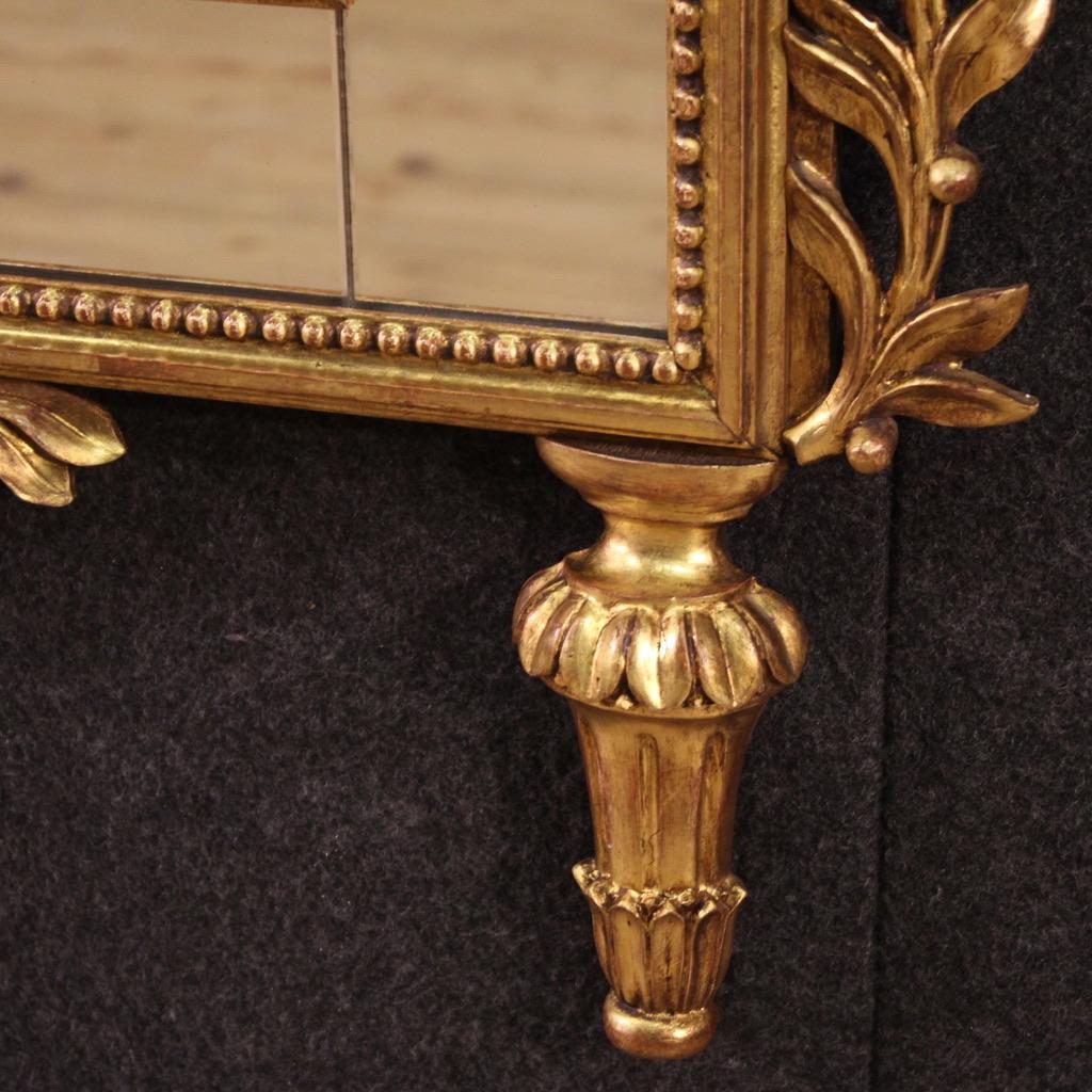 miroir italien de style Louis XVI en bois doré du 20e siècle, 1960 en vente 6