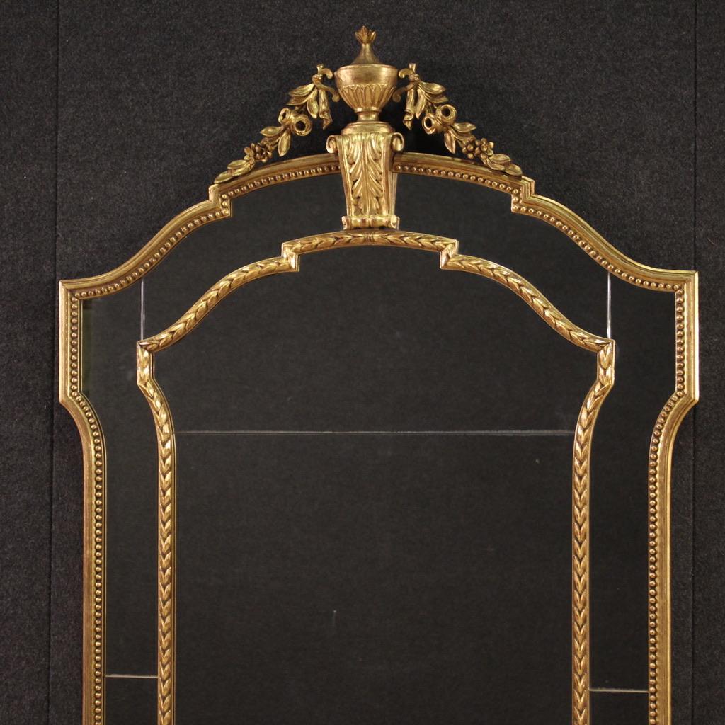 Italian miroir italien de style Louis XVI en bois doré du 20e siècle, 1960 en vente
