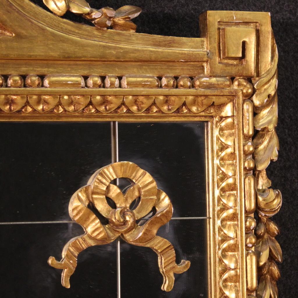 20th Century Gold Wood Italian Louis XVI Style Mirror, 1960 2