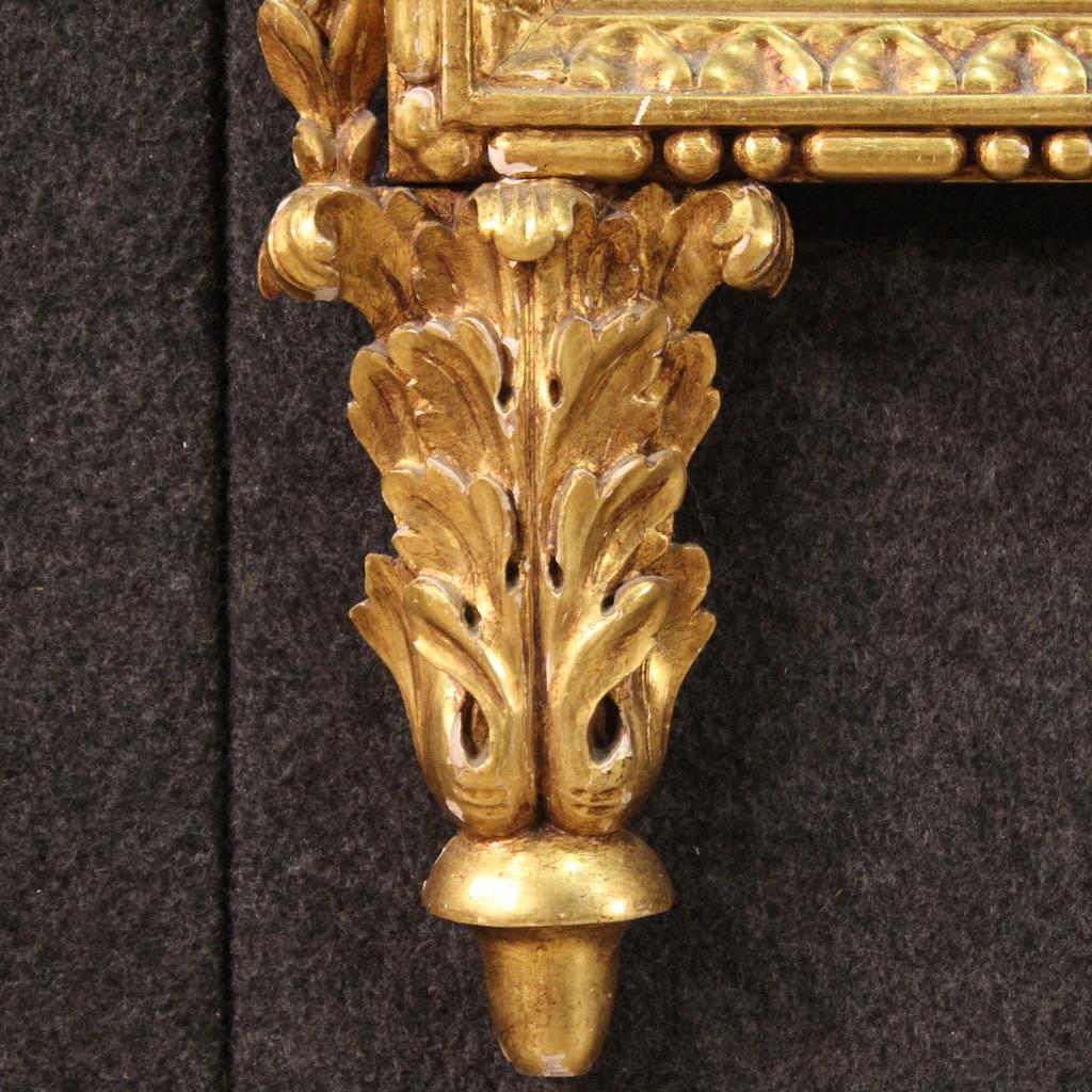 20th Century Gold Wood Italian Louis XVI Style Mirror, 1960 3