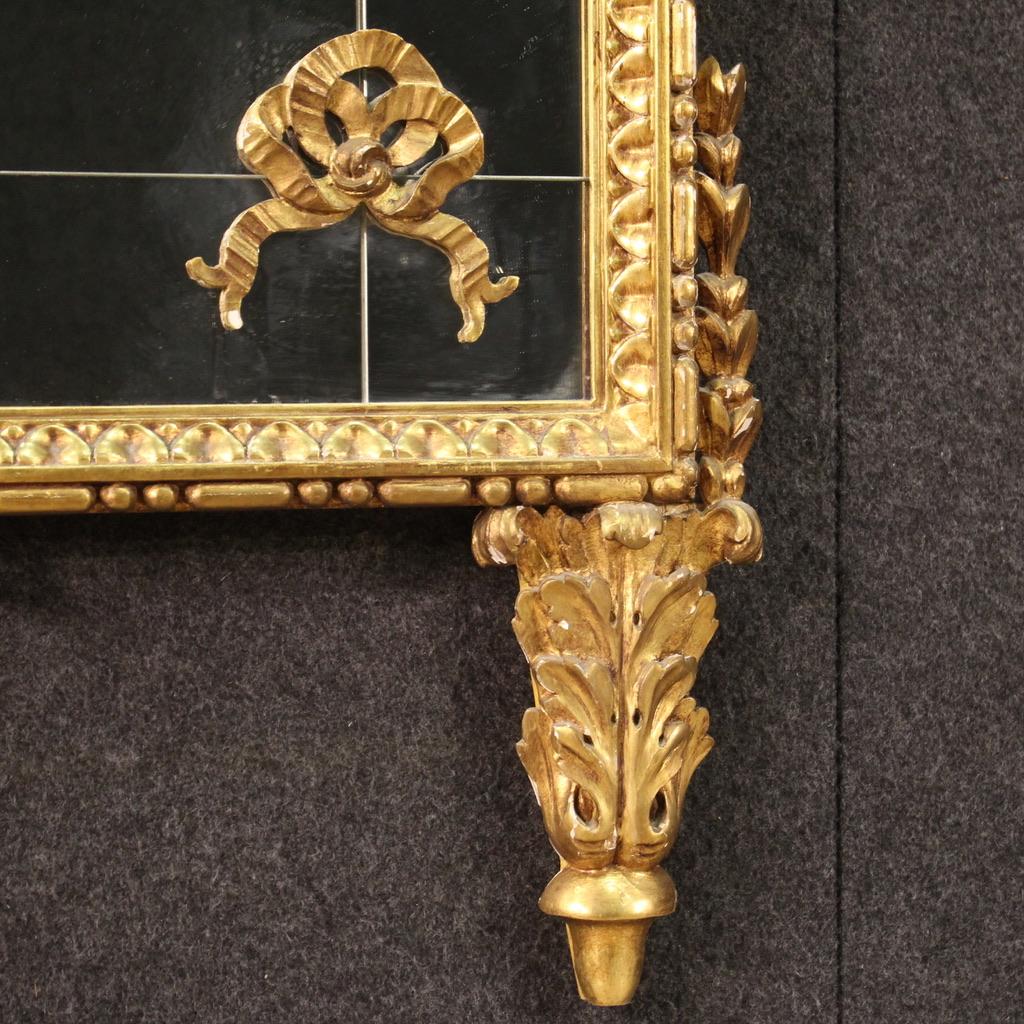 20th Century Gold Wood Italian Louis XVI Style Mirror, 1960 5