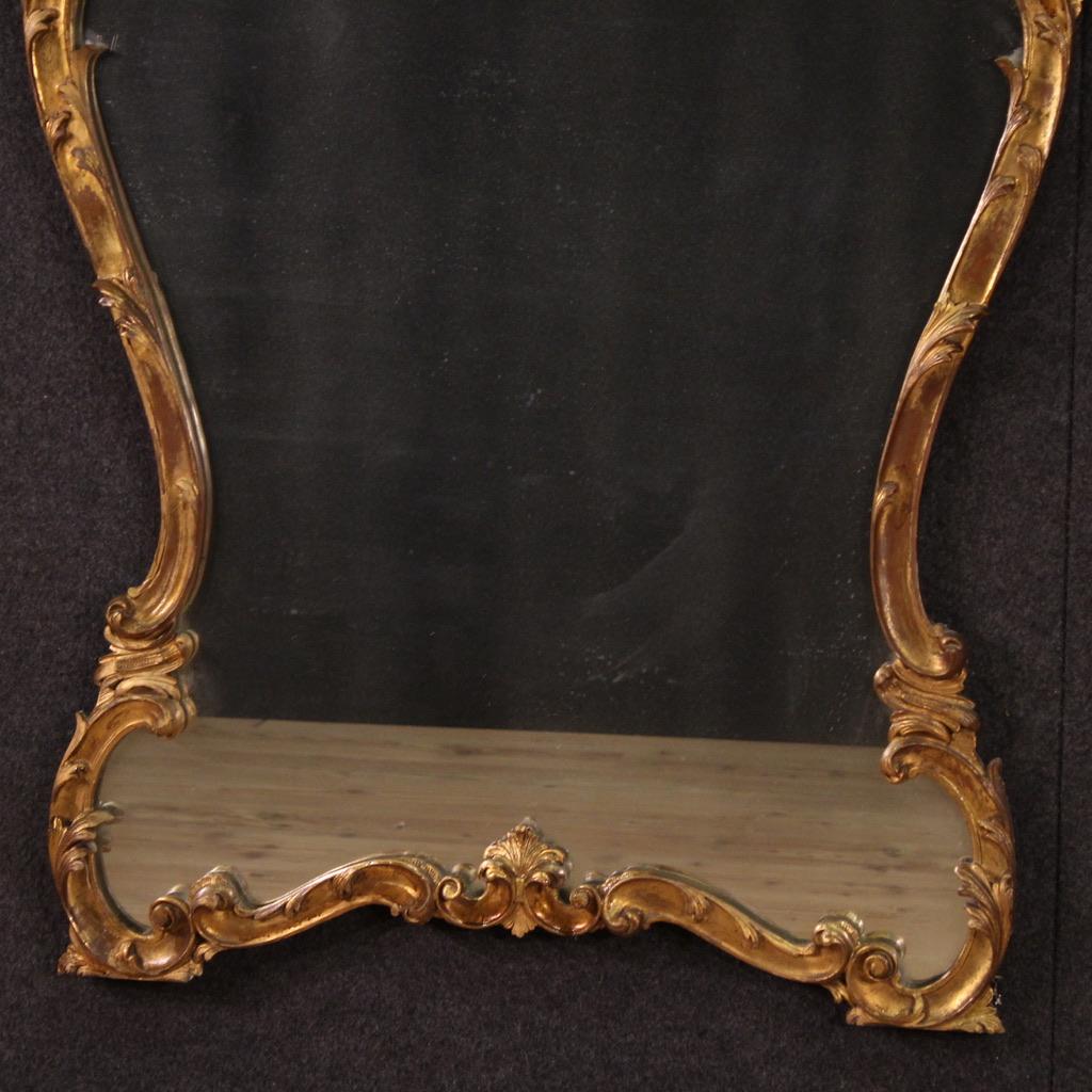 italienischer Gold-Holz-Spiegel des 20. Jahrhunderts, 1960 im Zustand „Gut“ im Angebot in Vicoforte, Piedmont