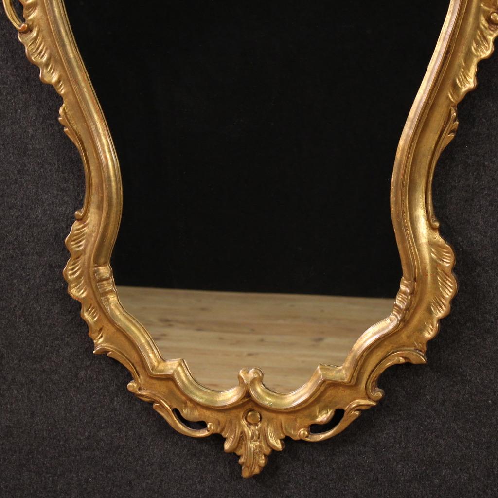miroir italien du 20e siècle en bois doré de style Louis XV, 1970 Bon état - En vente à Vicoforte, Piedmont