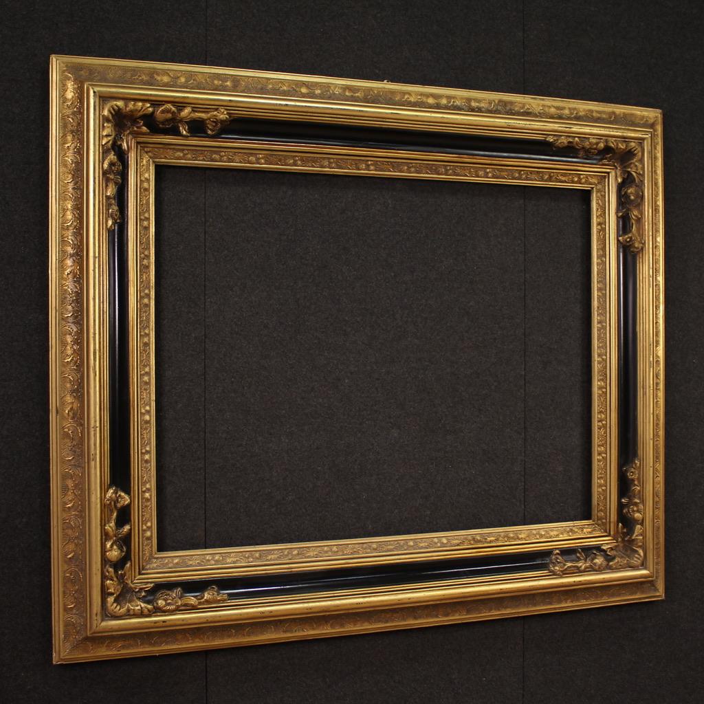 20. Jahrhundert Vergoldetes und lackiertes Holz und Gips Französischer Rahmen, 1990 im Angebot 4