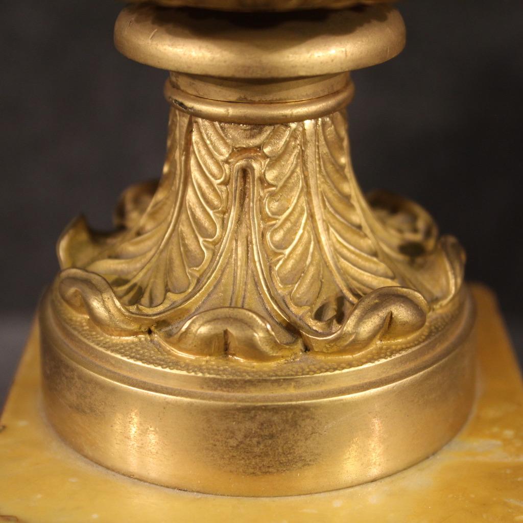 20th Century Golden Bronze and Yellow Marble Italian Centerpieces, 1930s For Sale 7