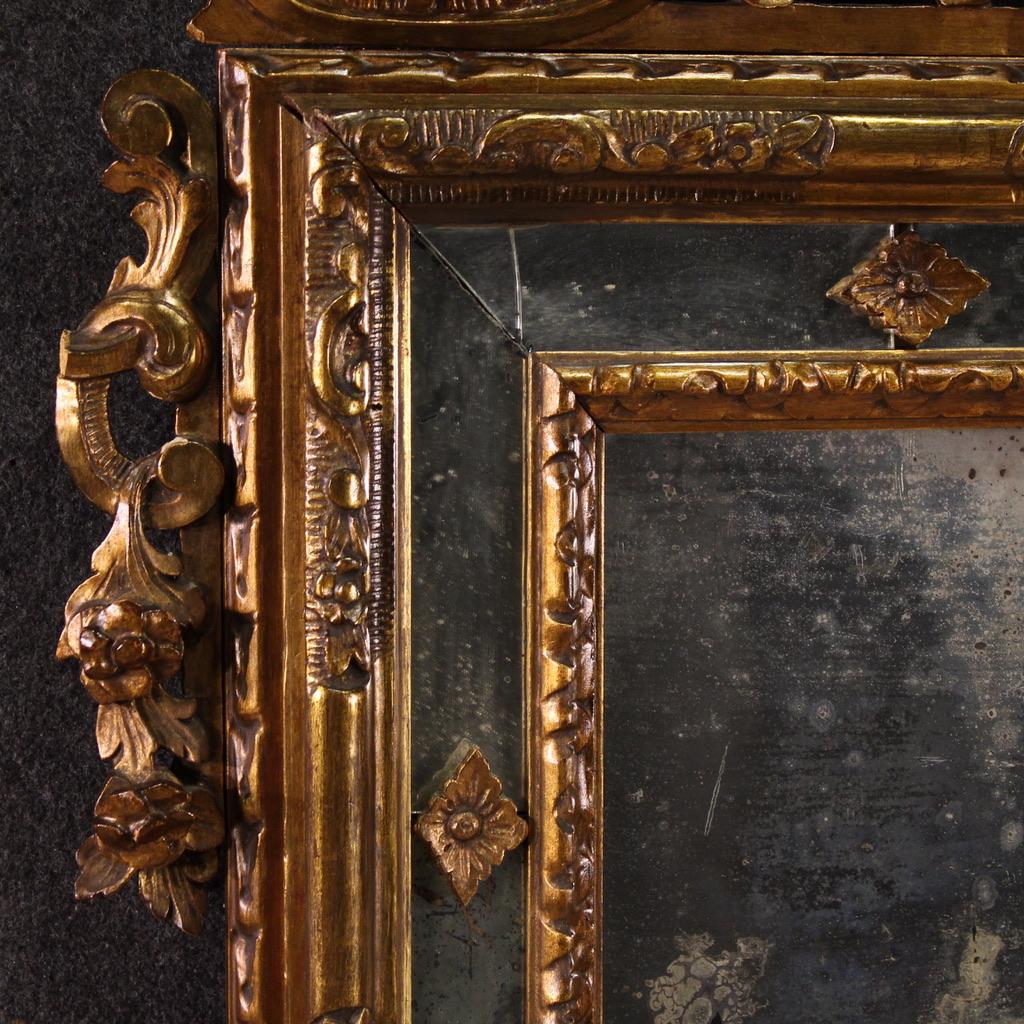 Early 20th Century 20e siècle Miroir italien en bois doré de style Louis XVI, 1920 en vente