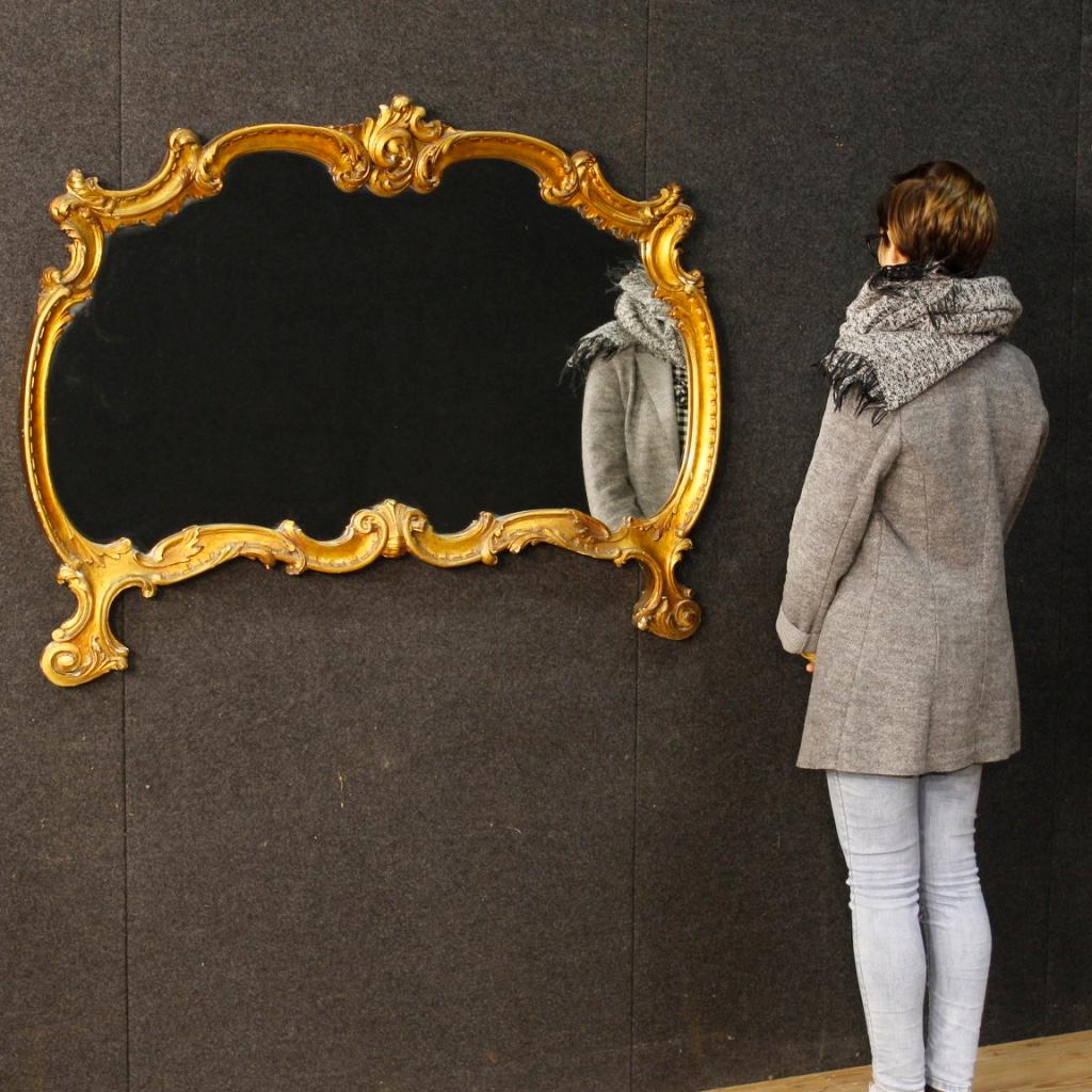 20th Century Golden Wood Italian Mirror, 1960 8