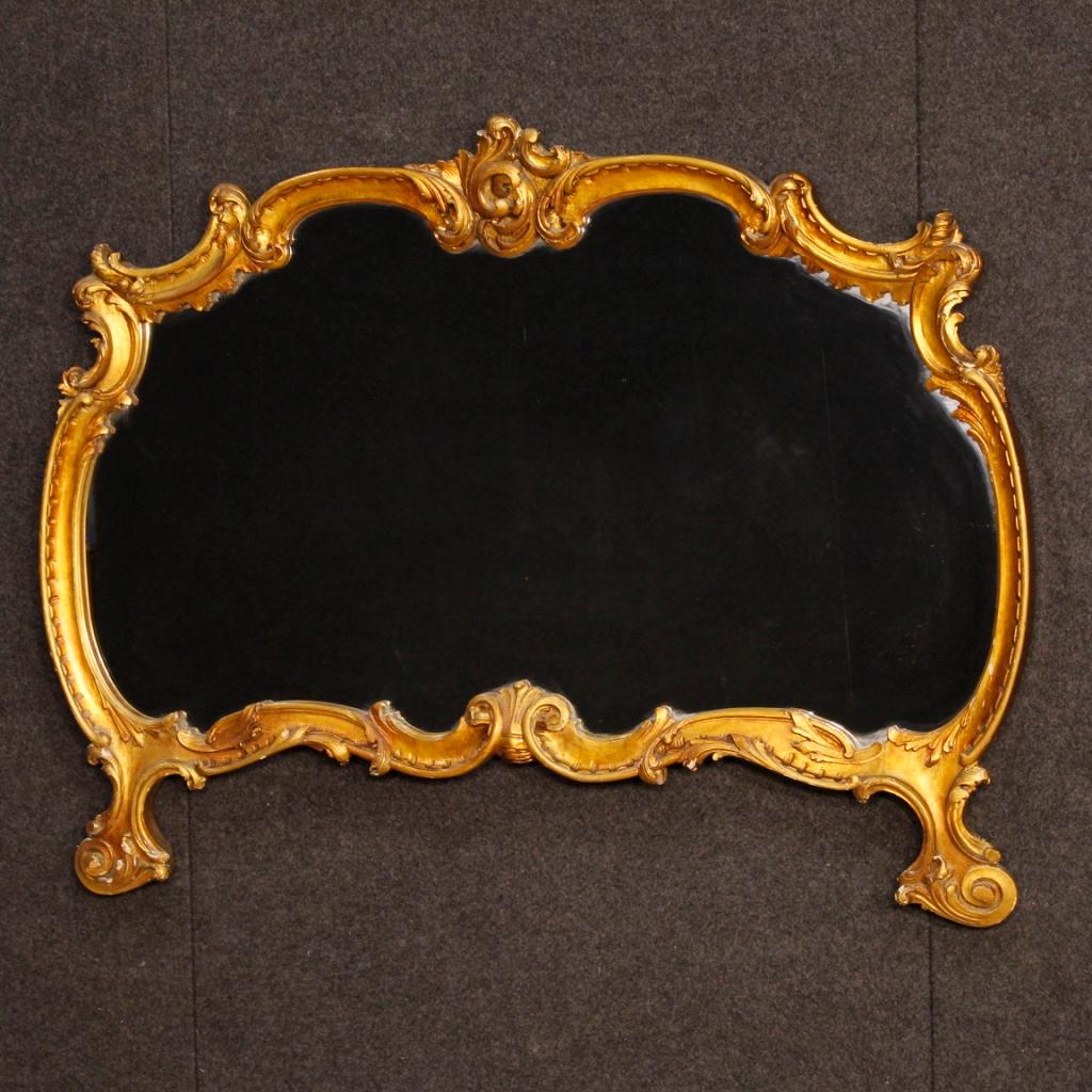 20th Century Golden Wood Italian Mirror, 1960 5