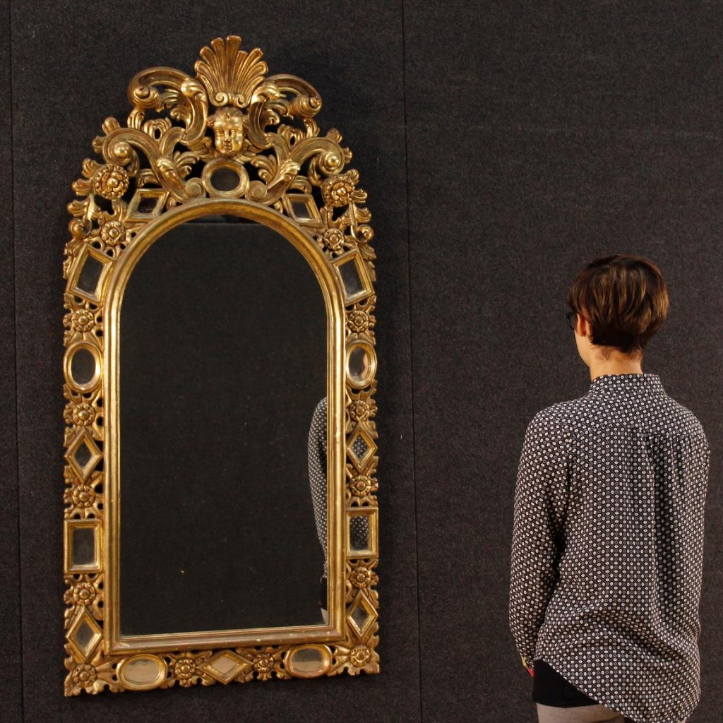 20th Century Golden Wood Spanish Mirror, 1920 8
