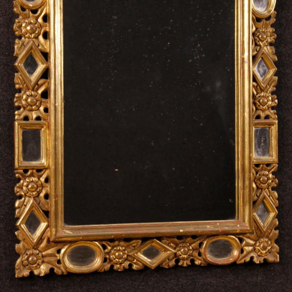 Gilt 20th Century Golden Wood Spanish Mirror, 1920