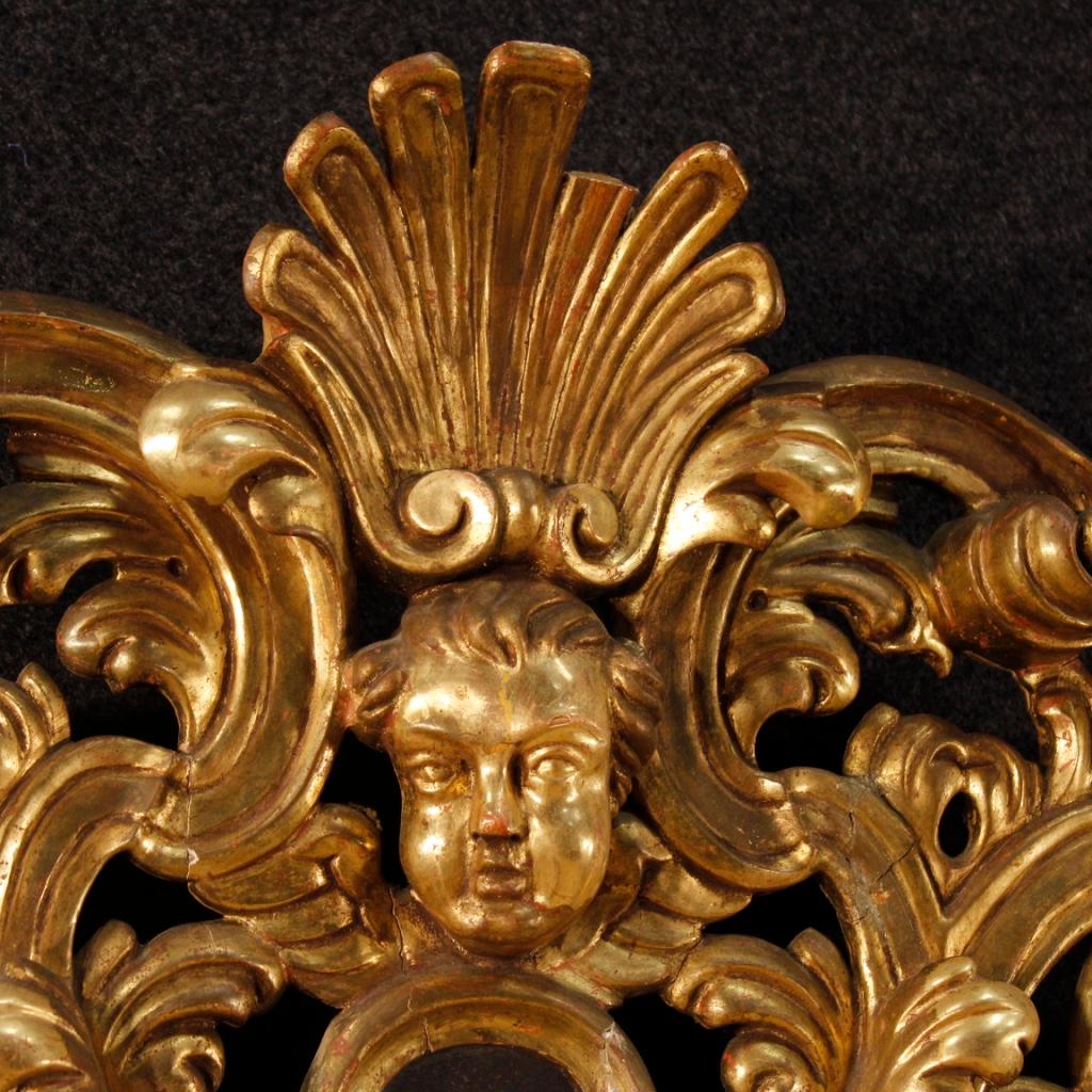 20th Century Golden Wood Spanish Mirror, 1920 In Fair Condition In Vicoforte, Piedmont