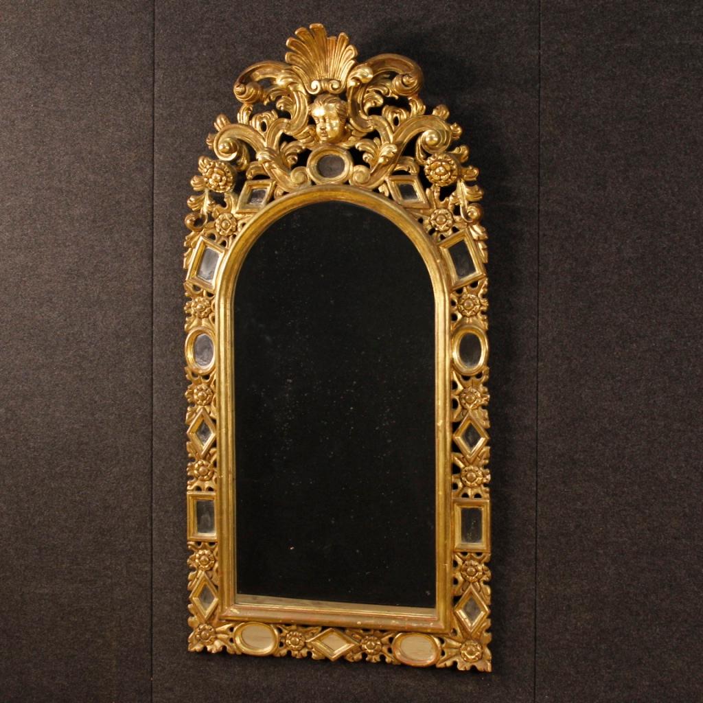 20th Century Golden Wood Spanish Mirror, 1920 3