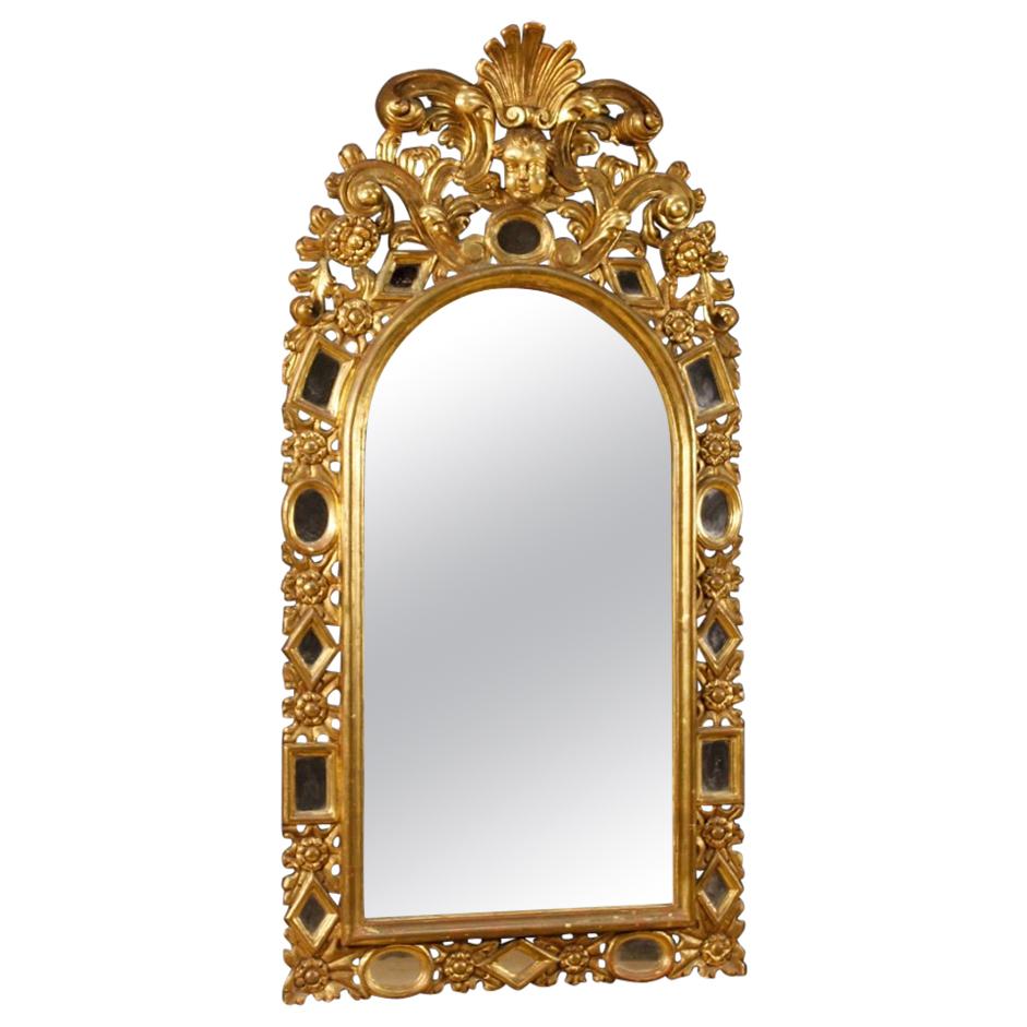 20th Century Golden Wood Spanish Mirror, 1920