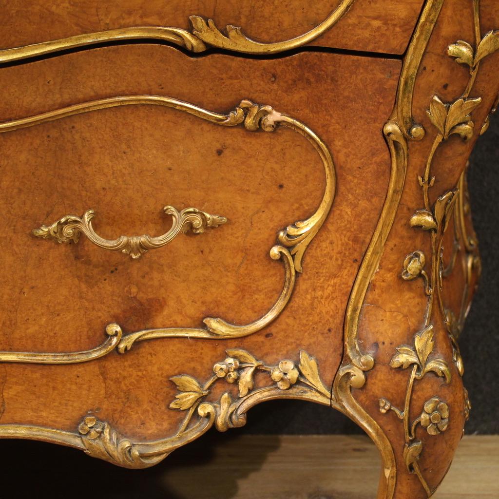 Venezianische Kommode aus goldenem Holz mit Onyxplatte aus dem 20. Jahrhundert, 1950 im Angebot 9