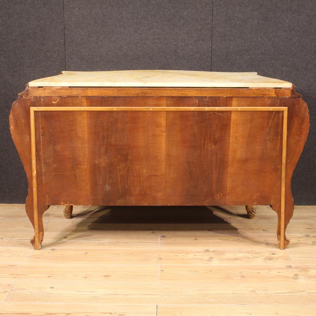 20th Century Golden Wood with Onyx Top Venetian Chest of Drawers, 1950 For Sale 3