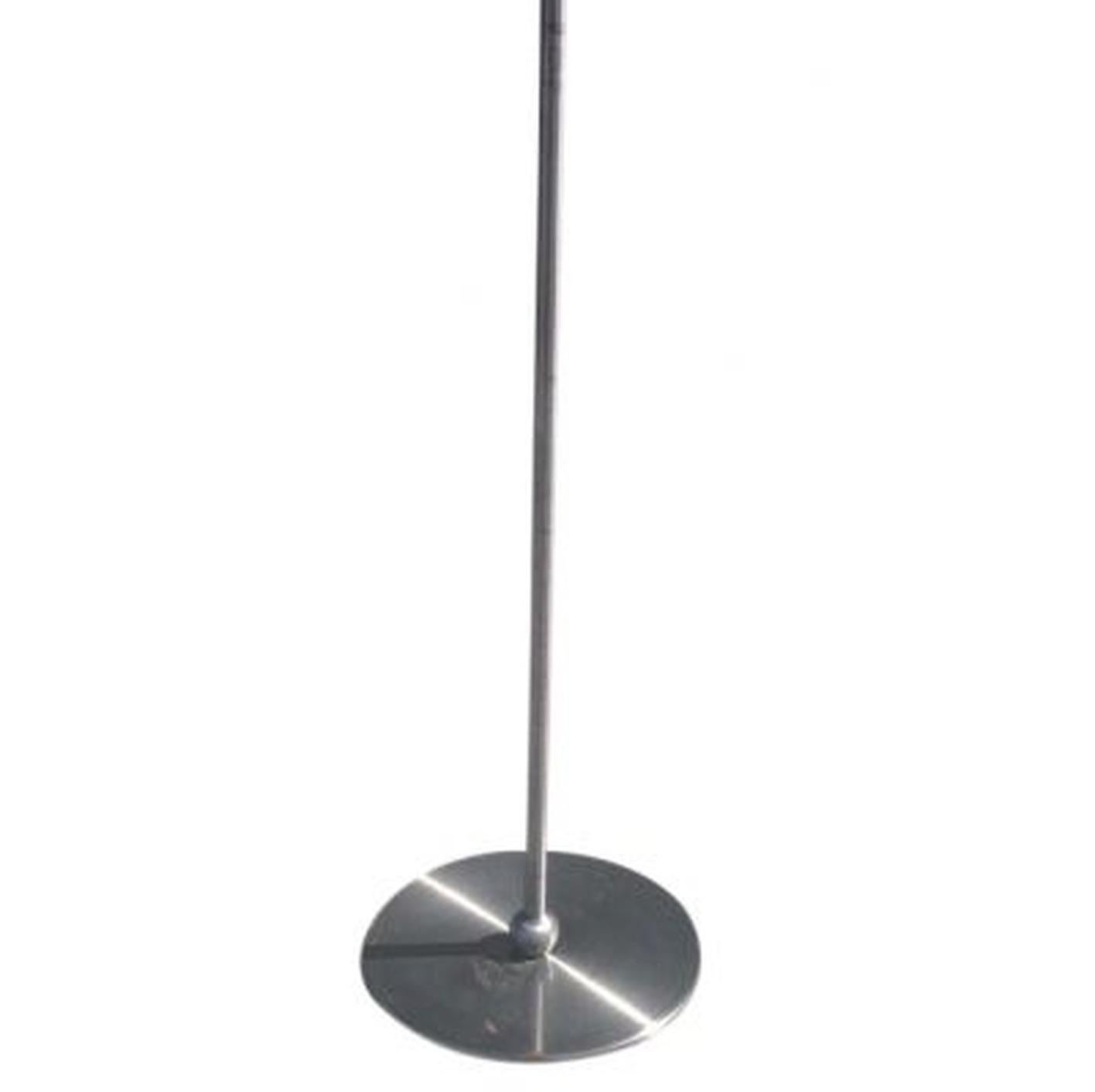 20th Century Silver Swedish Metal Golvlampa, Steel Floor Lamp by Konsthantverk For Sale 2