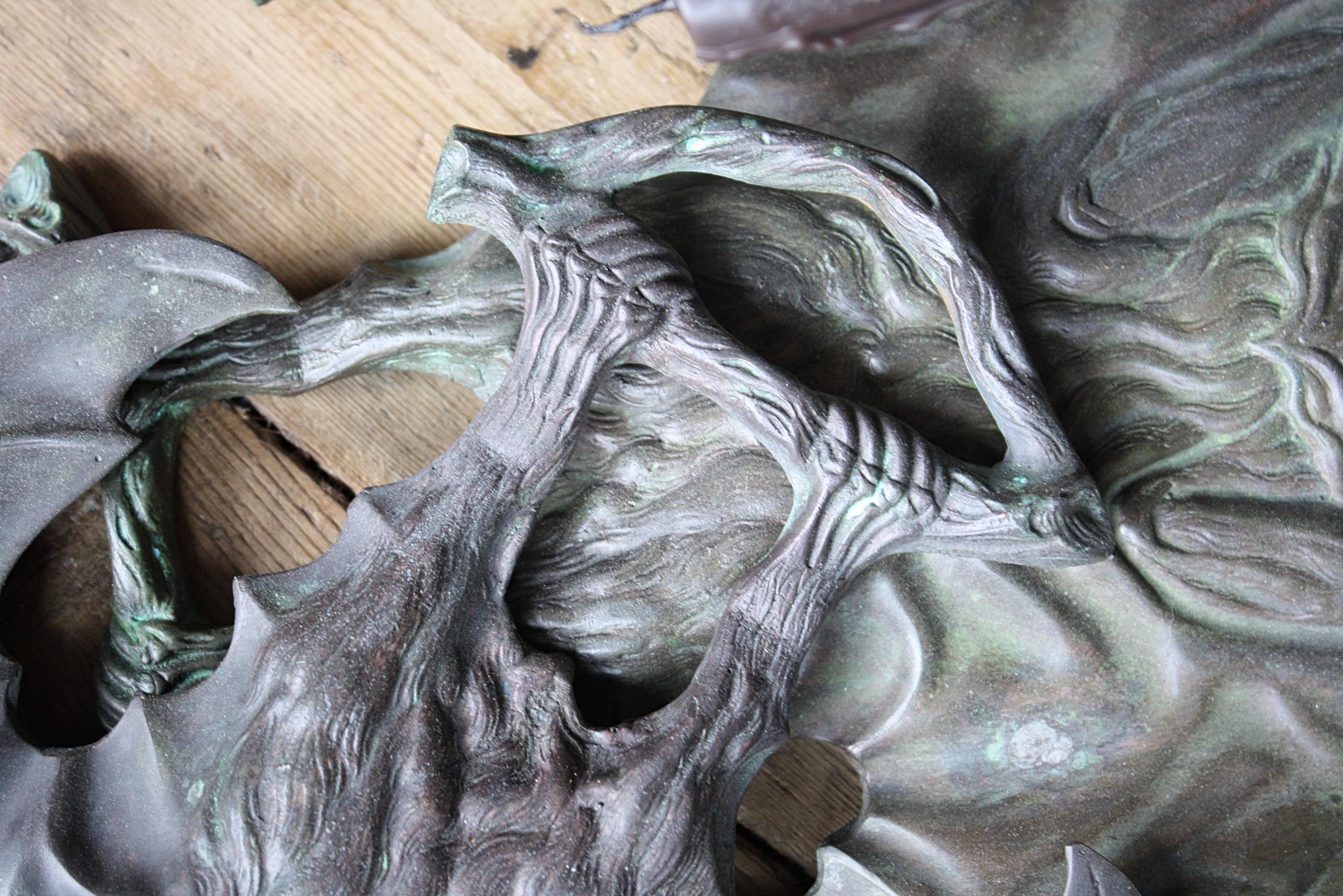 20th Century Gothic Bronze Bat Wall Sconces, After William Tonks for Liberty 7