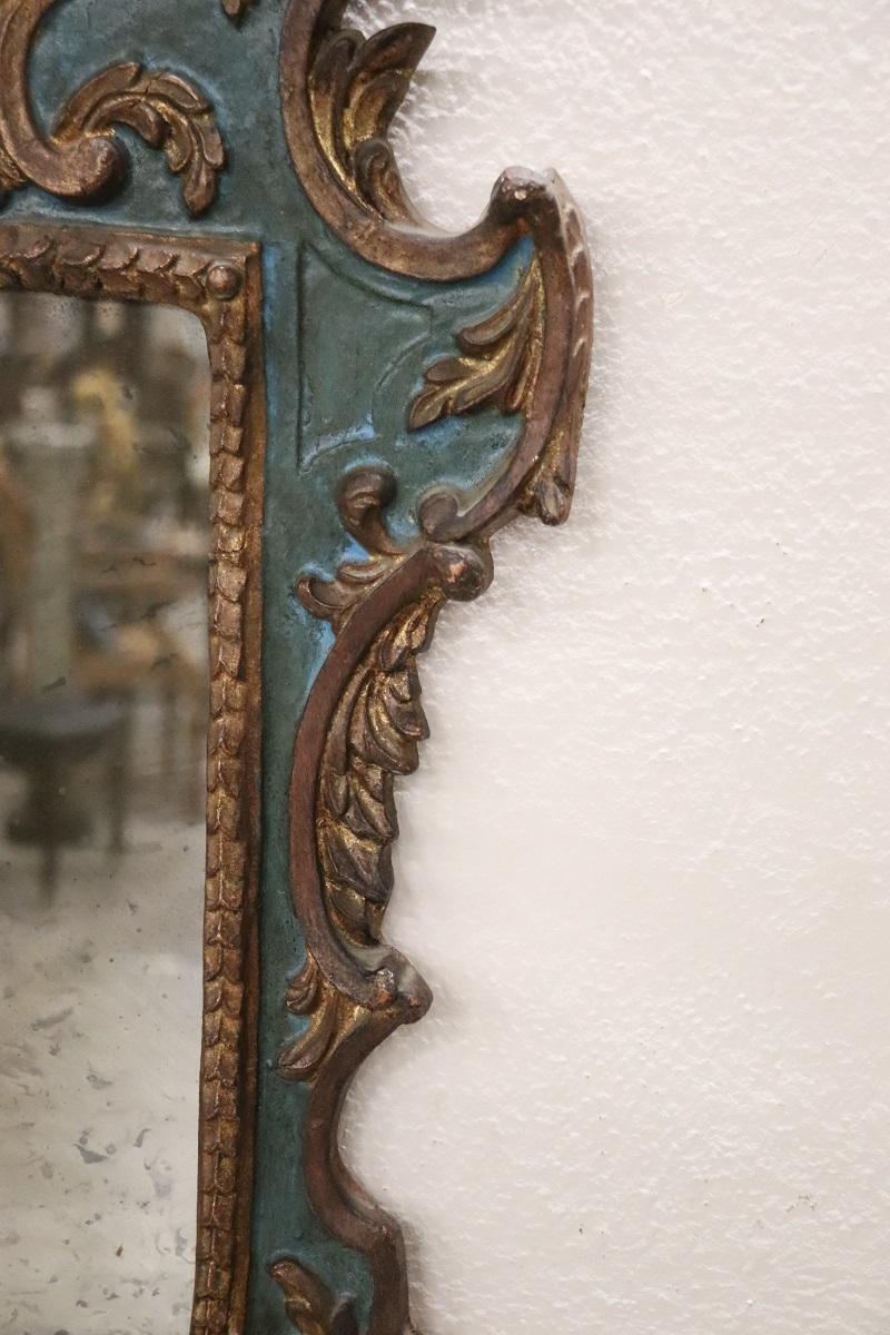 Late 20th Century 20th Century Gothic Style Carved Wood Wall Mirror For Sale