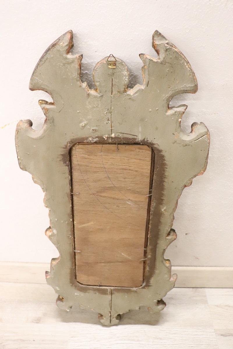 20th Century Gothic Style Carved Wood Wall Mirror For Sale 1