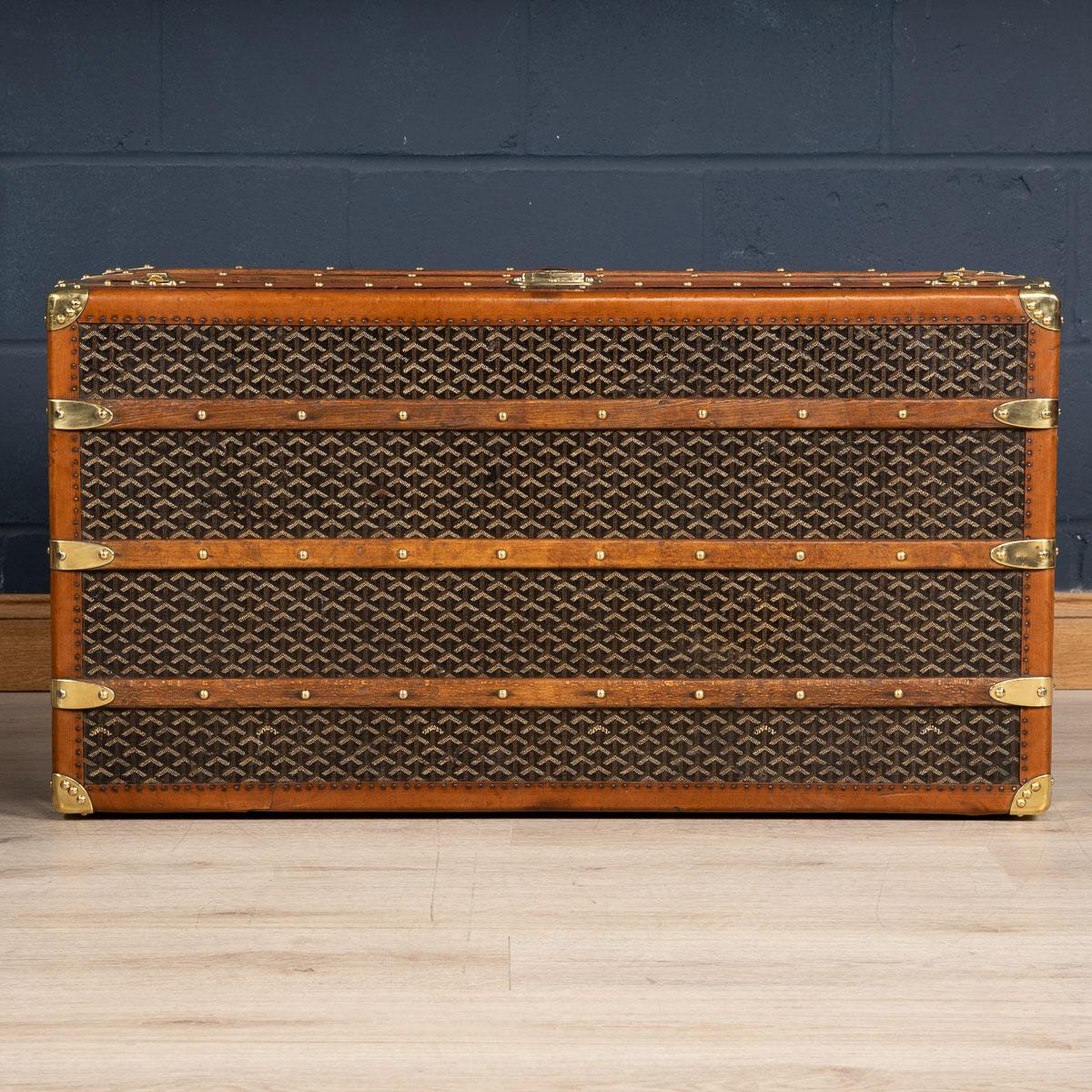 Leather 20th Century Goyard Courier Trunk c.1910