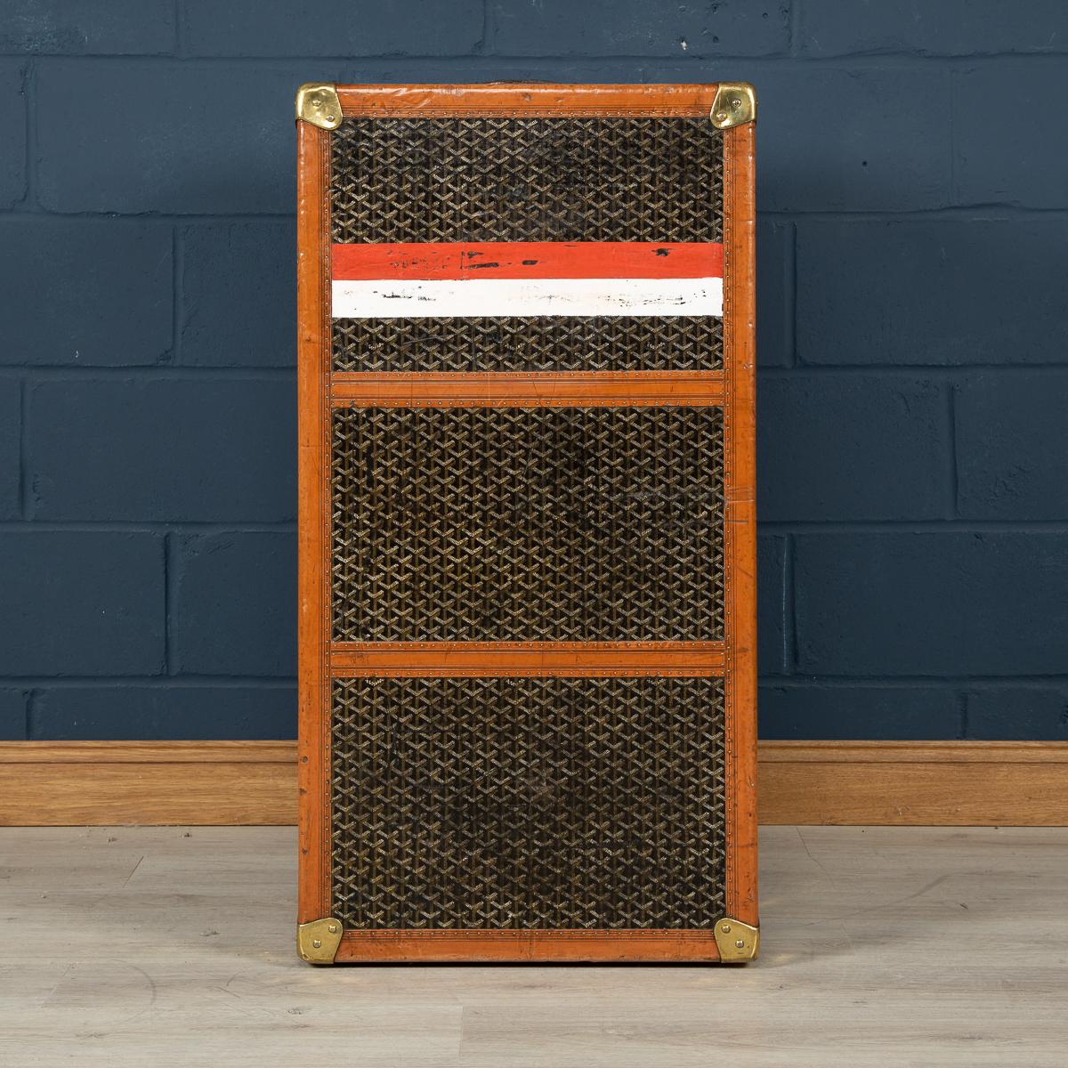 Canvas 20th Century Goyard Large Wardrobe Trunk, circa 1920