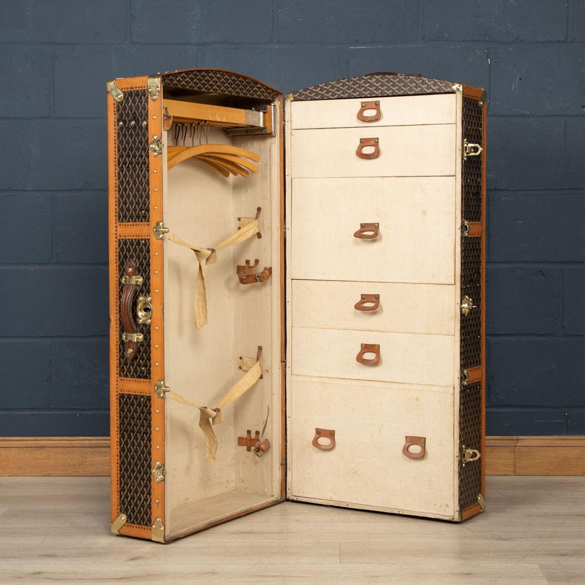 20th Century Goyard Wardrobe Trunk, Paris, c.1920 1