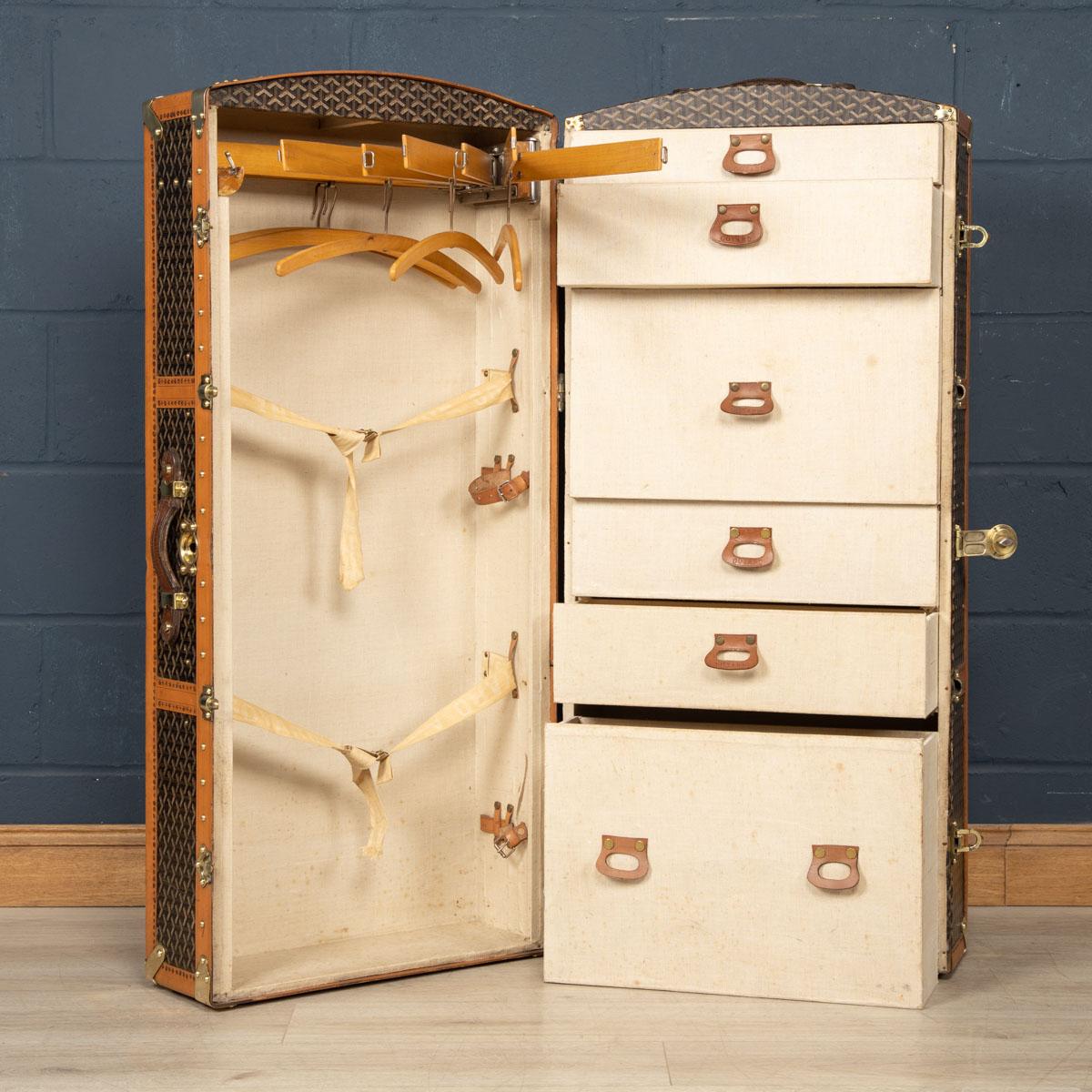 20th Century Goyard Wardrobe Trunk, Paris, c.1920 2