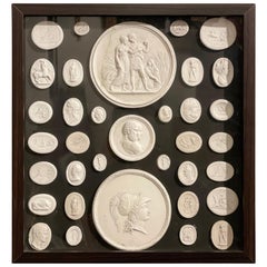 20th Century Grand Tour Neoclassical Cameos Collection with Frame