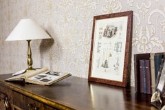 Vintage Print Illustration of Old Crafts, Bell Founding, framed