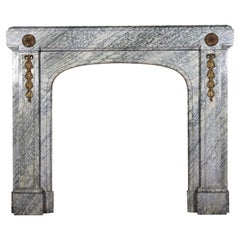 20th Century Green Marble Belgian Art Deco Fireplace Surround - Campan Vert