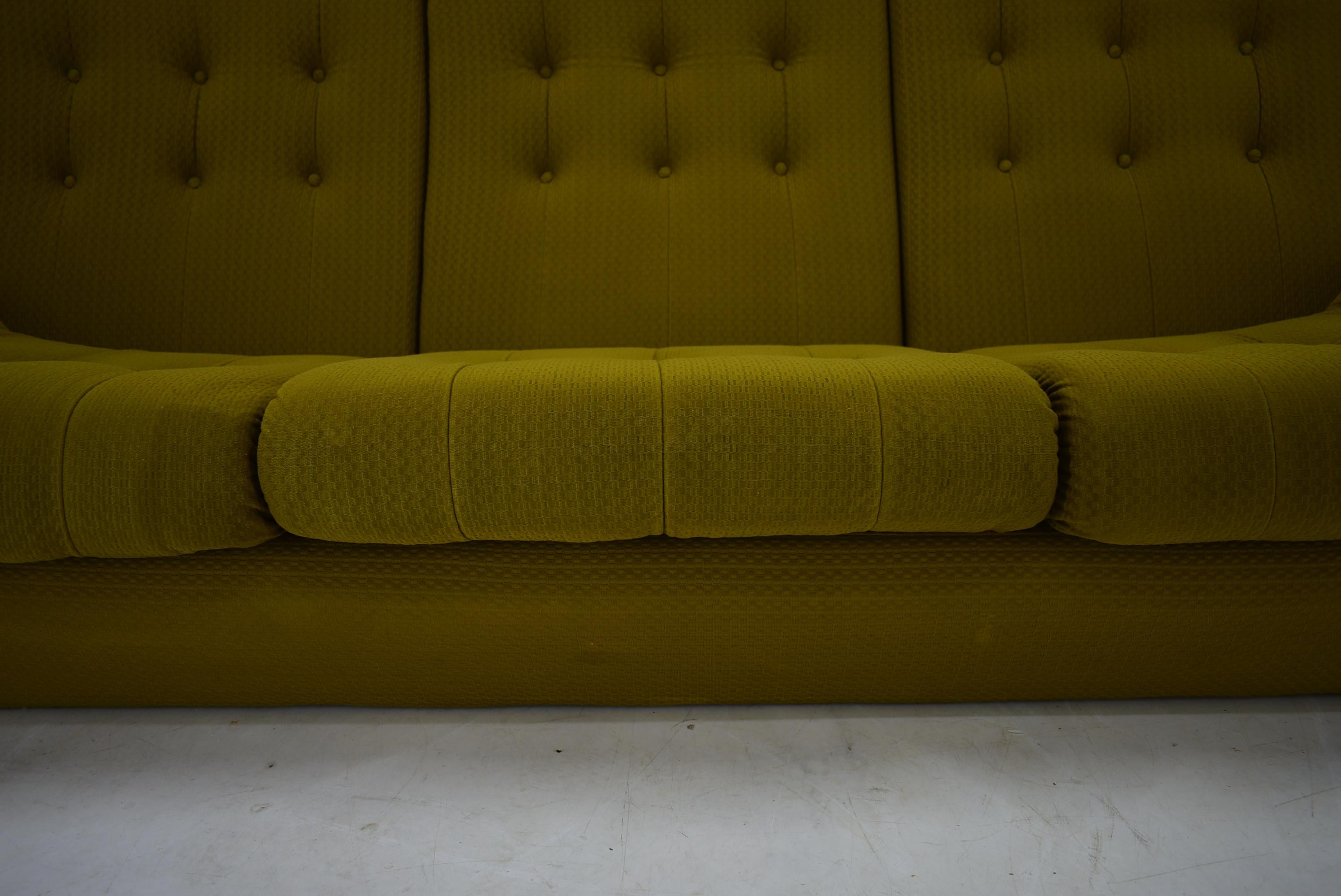 Czech 20th Century , Green  Atlantis Three seats Sofa, 1960s