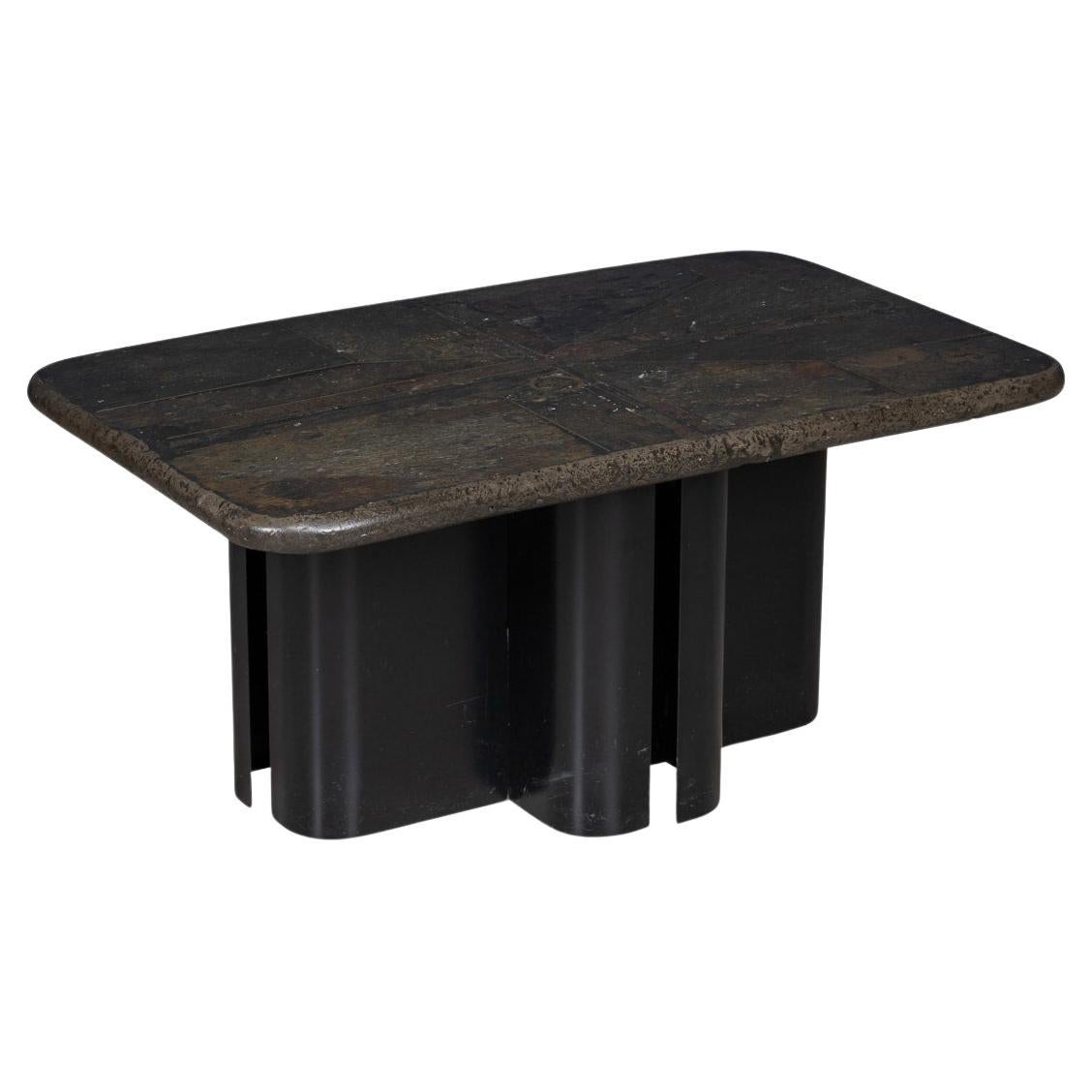 Table basse brutaliste verte du 20ème siècle par Marcus Kingma, Hollande, vers 1990