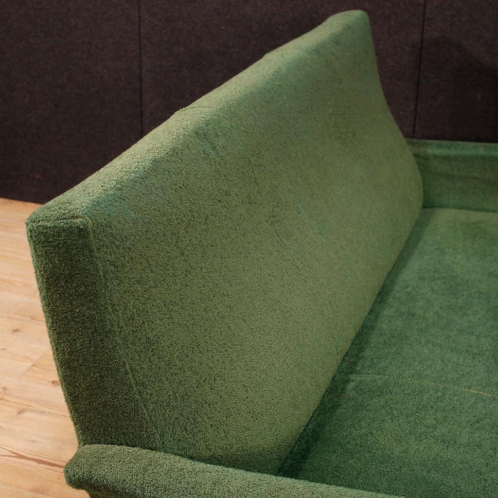 20th Century Green Fabric and Metal Italian Design Sofa, 1960 7