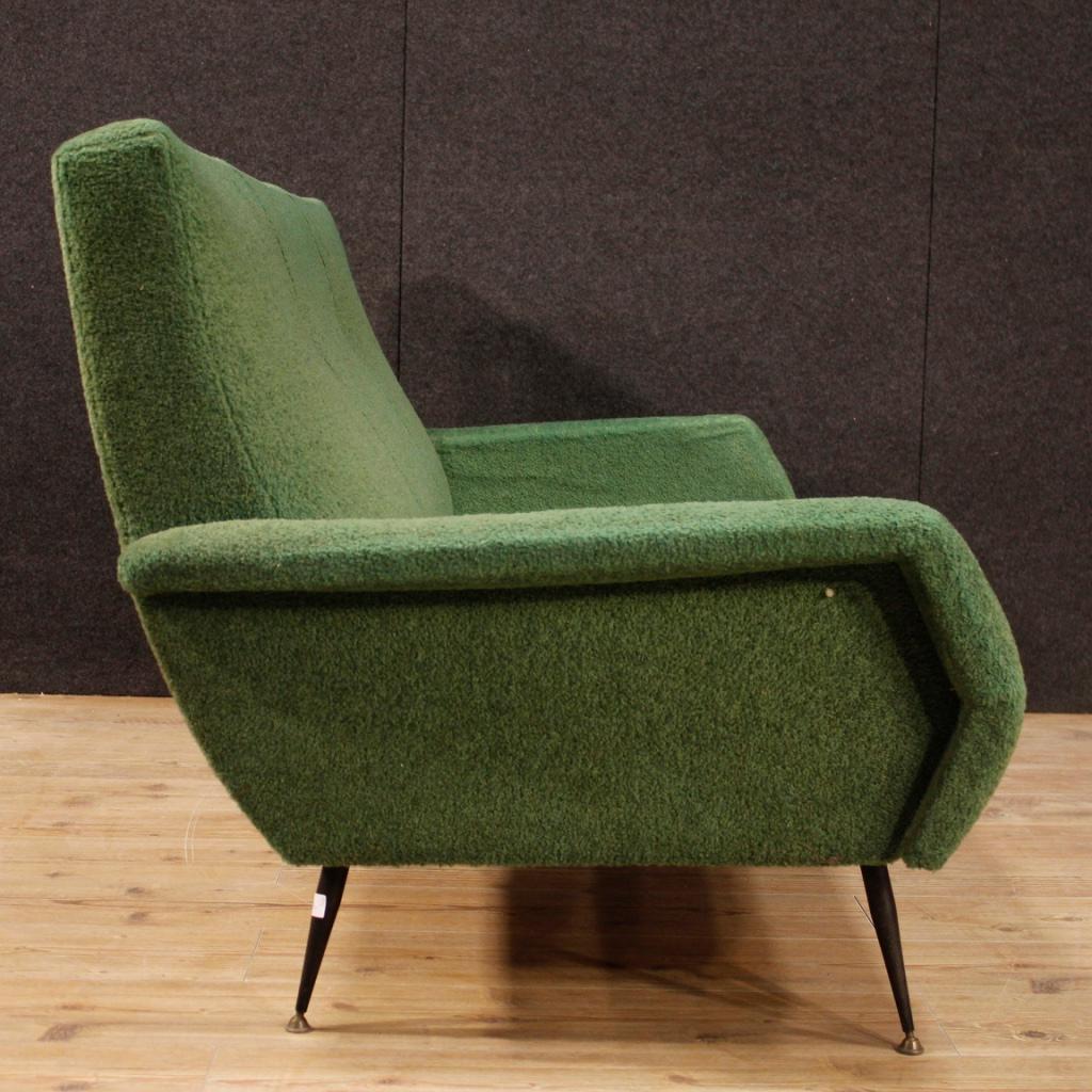 20th Century Green Fabric and Metal Italian Design Sofa, 1960 5
