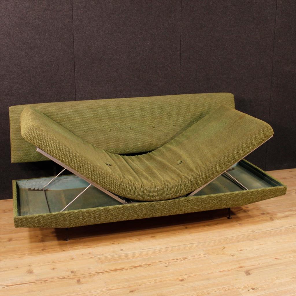 20th Century Green Fabric Italian Design Zanuso Style Sofa, 1950 9