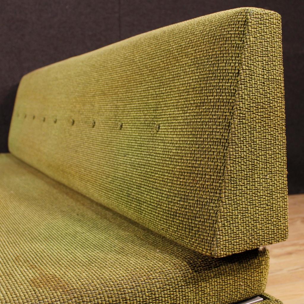 20th Century Green Fabric Italian Design Zanuso Style Sofa, 1950 In Good Condition In Vicoforte, Piedmont