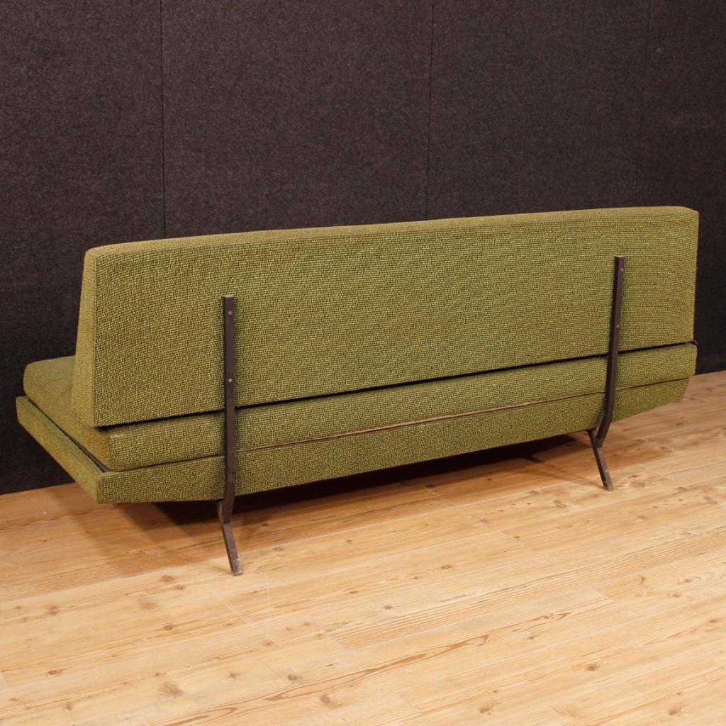 20th Century Green Fabric Italian Design Zanuso Style Sofa, 1950 1