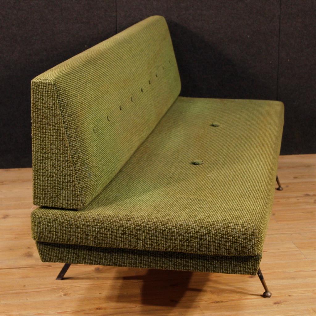 20th Century Green Fabric Italian Design Zanuso Style Sofa, 1950 2