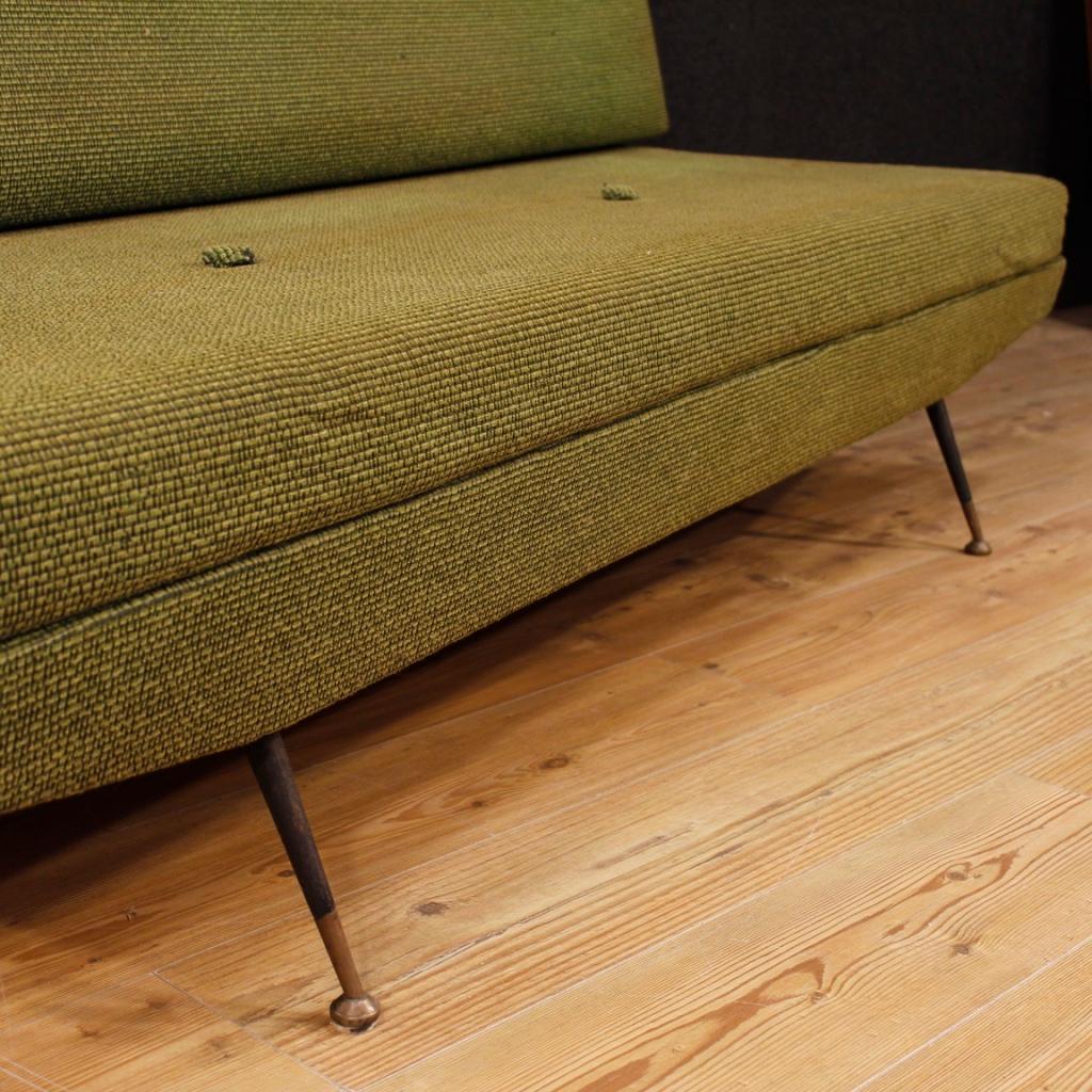 20th Century Green Fabric Italian Design Zanuso Style Sofa, 1950 3