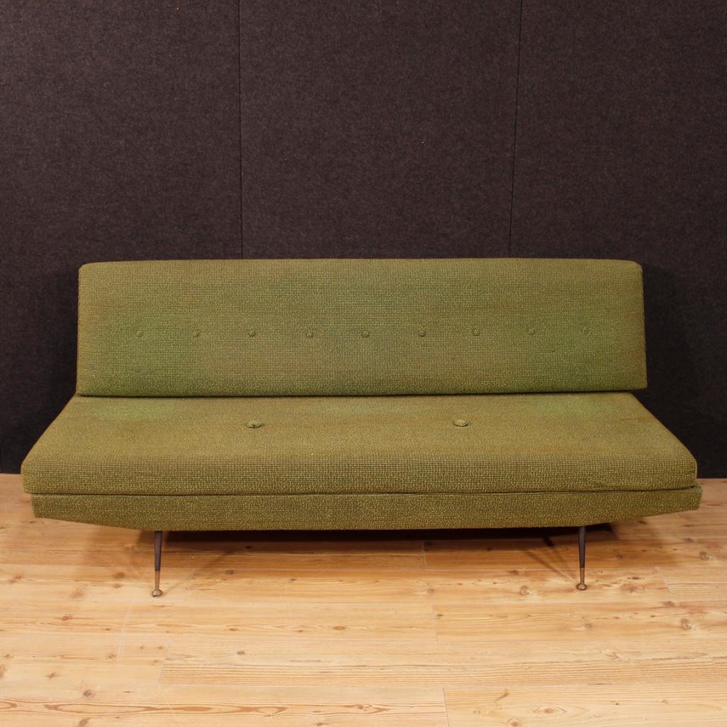 20th Century Green Fabric Italian Design Zanuso Style Sofa, 1950 4
