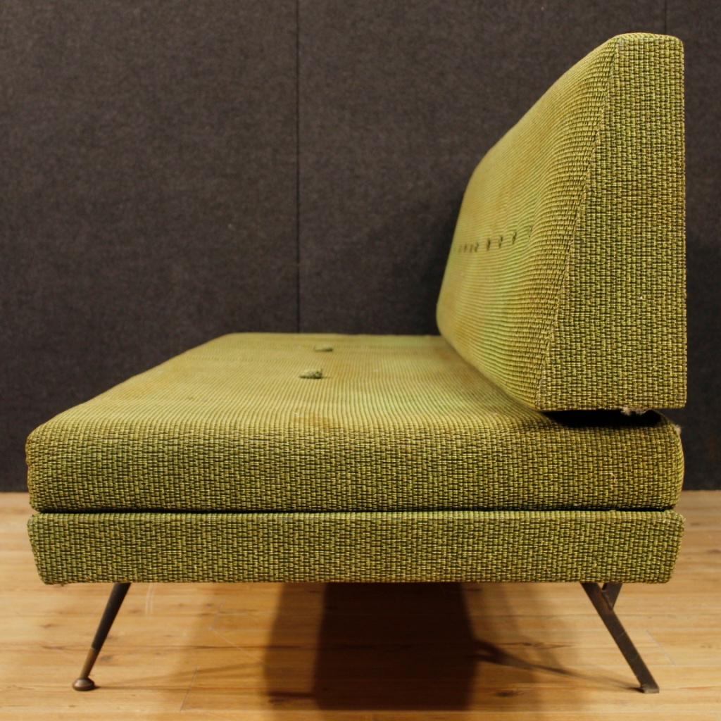 20th Century Green Fabric Italian Design Zanuso Style Sofa, 1950 6