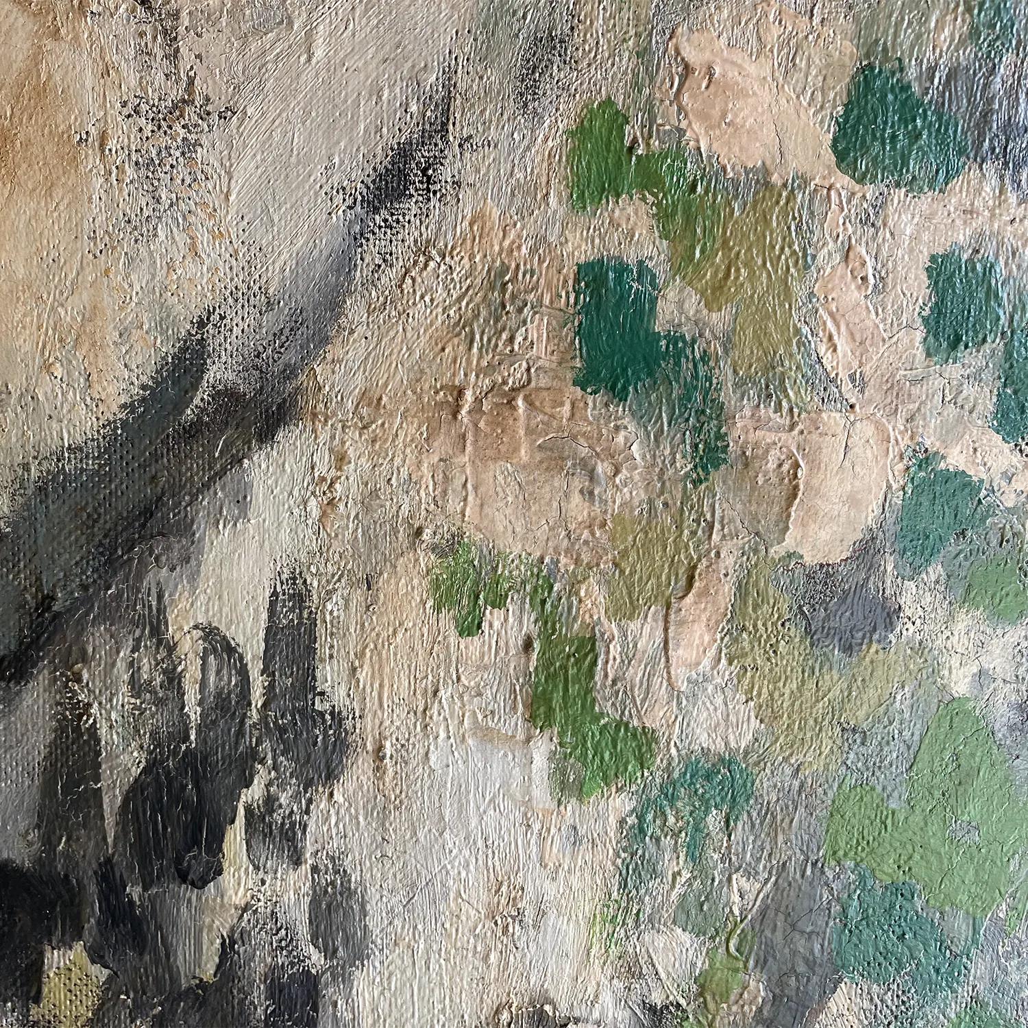 20ième siècle Paysage vert français du 20ème siècle, peinture à l'huile Udile de Daniel Clesse en vente