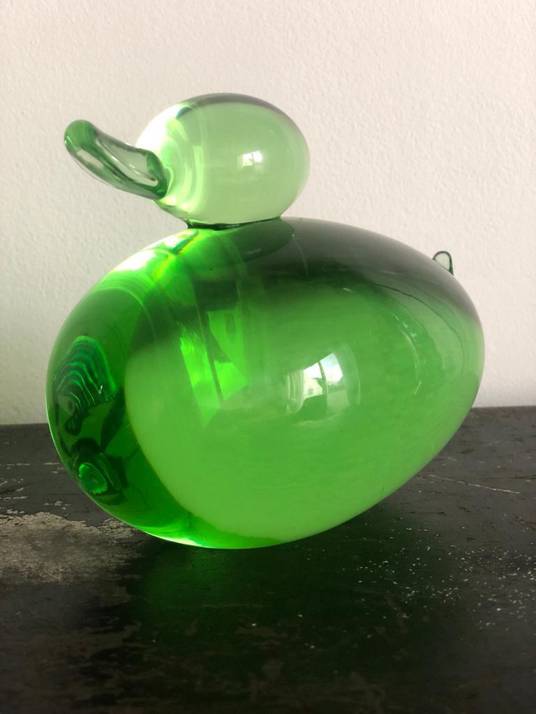 Art Glass 20th Century Green Glass Paperweight, 1960s