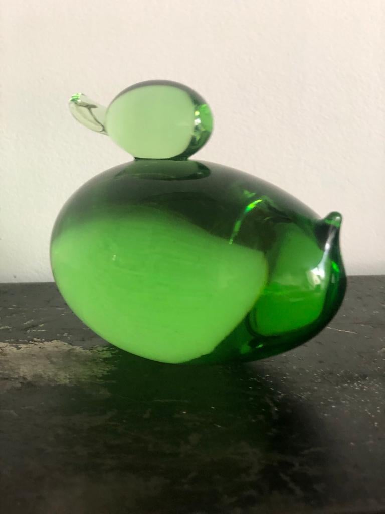 20th Century Green Glass Paperweight, 1960s 1