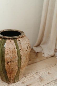 20th Century Green Glazed Terra Cotta Spanish Urn/Pot/Planter