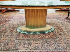 20th Century Green-Gold Marble Oval Table