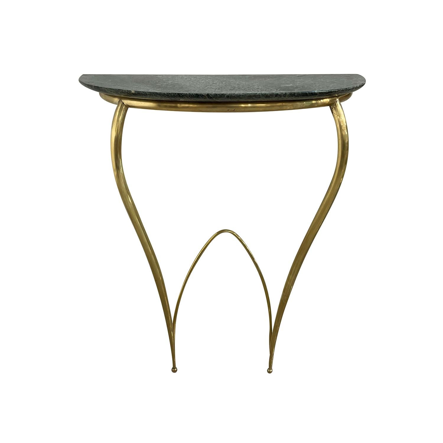 Mid-Century Modern 20th Century Green Italian Pair of Marble Console Tables by Carlo Enrico Rava