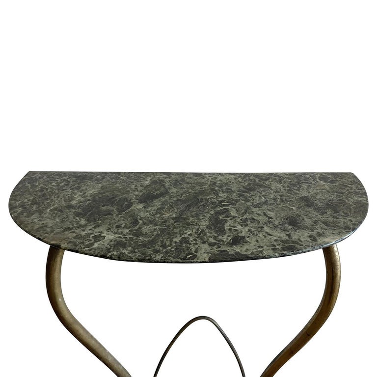 20th Century Green Italian Pair of Marble Console Tables by Carlo Enrico Rava For Sale 2