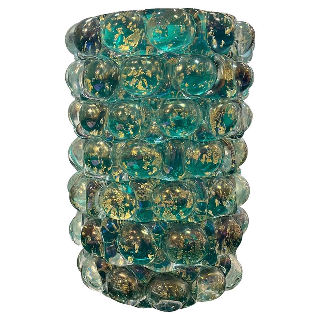 Vase simple en verre de Murano vert italien du 20ème siècle par Ercole Barovier