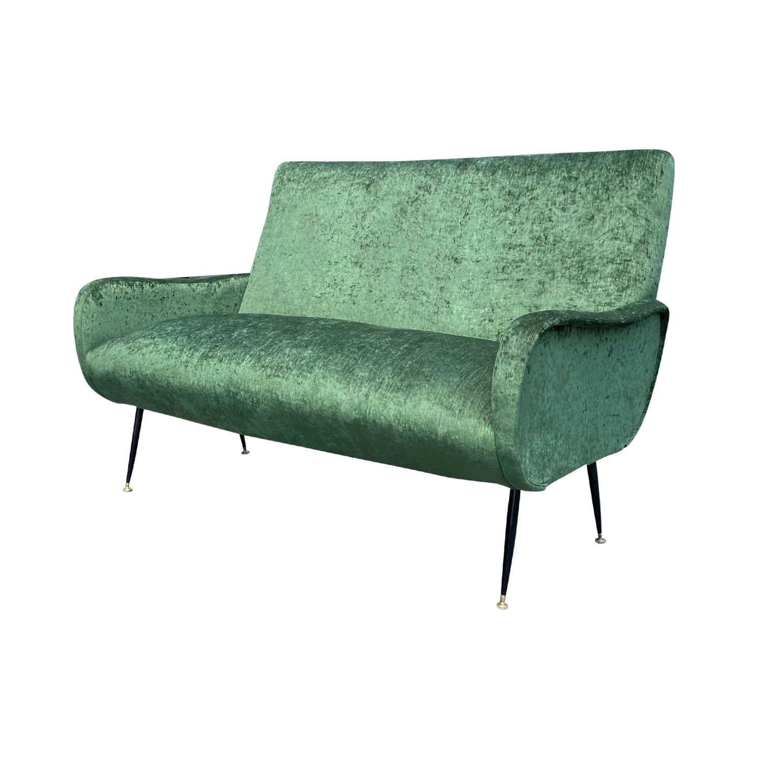 Grünes italienisches Zweisitzer-Sofa des 20. Jahrhunderts, eisen, von Marco Zanuso (Moderne der Mitte des Jahrhunderts)